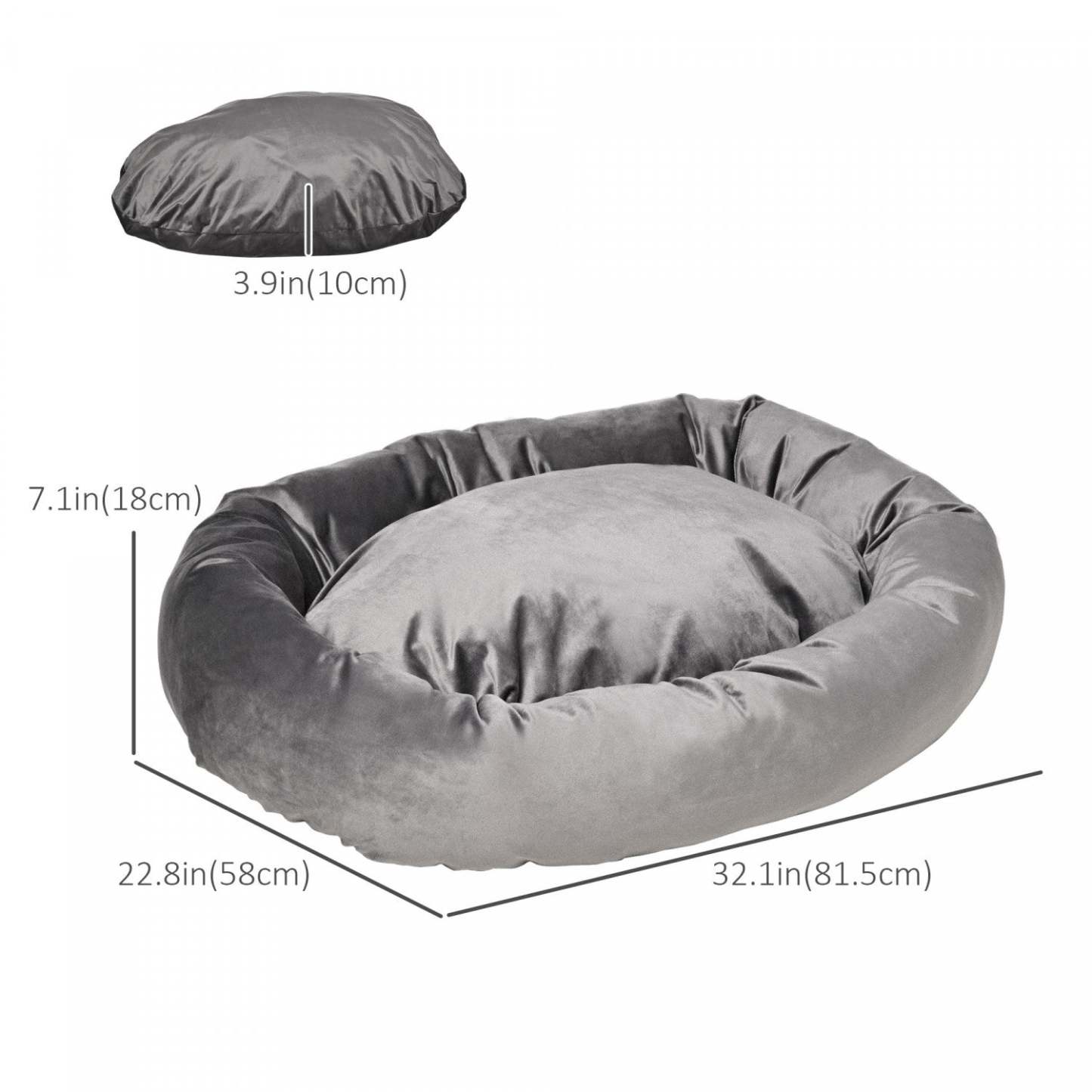 Pawhut Lit Pour Animaux De Compagnie, Canapé Doux en Velours, Coussin Lavable en Machine, Rembourrage Doux, Housse Zippée, |Pawhut Lit Pour Animaux De Compagnie Panier Pour Chien Orthopédique Rembourrage En Coton Pp Avec Hou