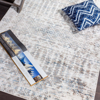 Tapis Shi marocain bleu 4x6|Carpette Shi bleue à motifs marocains 4 x 6|D80GFFRC