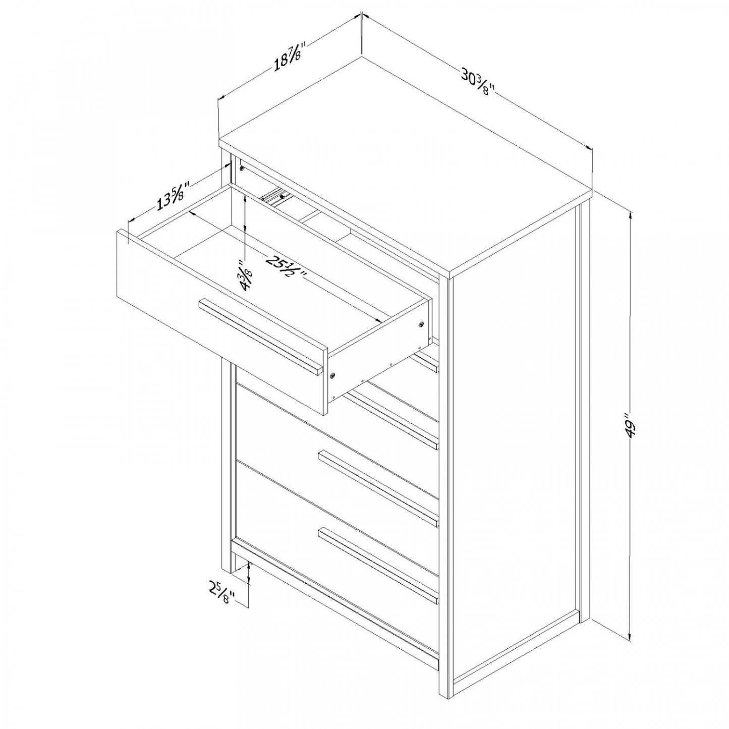 Commode Tao à 5 tiroirs - Chêne gris | Commode Tao 5 Tiroirs - Chêne gris | D83GG3UZ