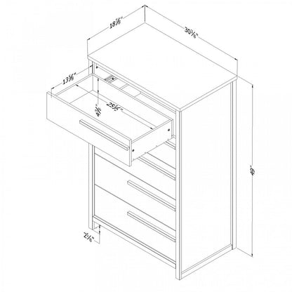Commode Tao à 5 tiroirs - Chêne gris | Commode Tao 5 Tiroirs - Chêne gris | D83GG3UZ