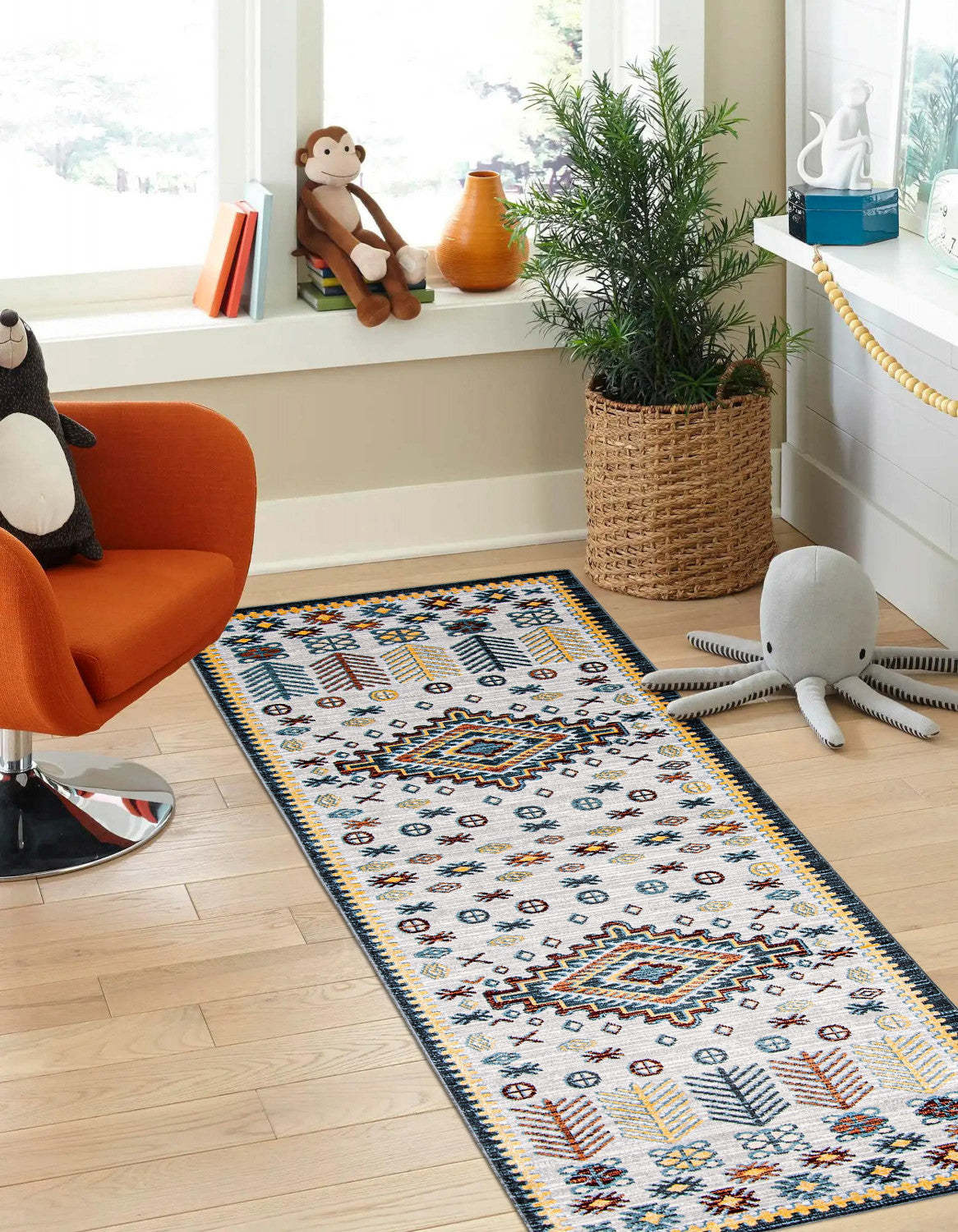 Tapis gris gypsy lavable en machine - 2'6 x 8'0|Carpette Gypsy grise lavable à la machine - 2 pi 6 po x 8 pi 0 po|D86FW52F