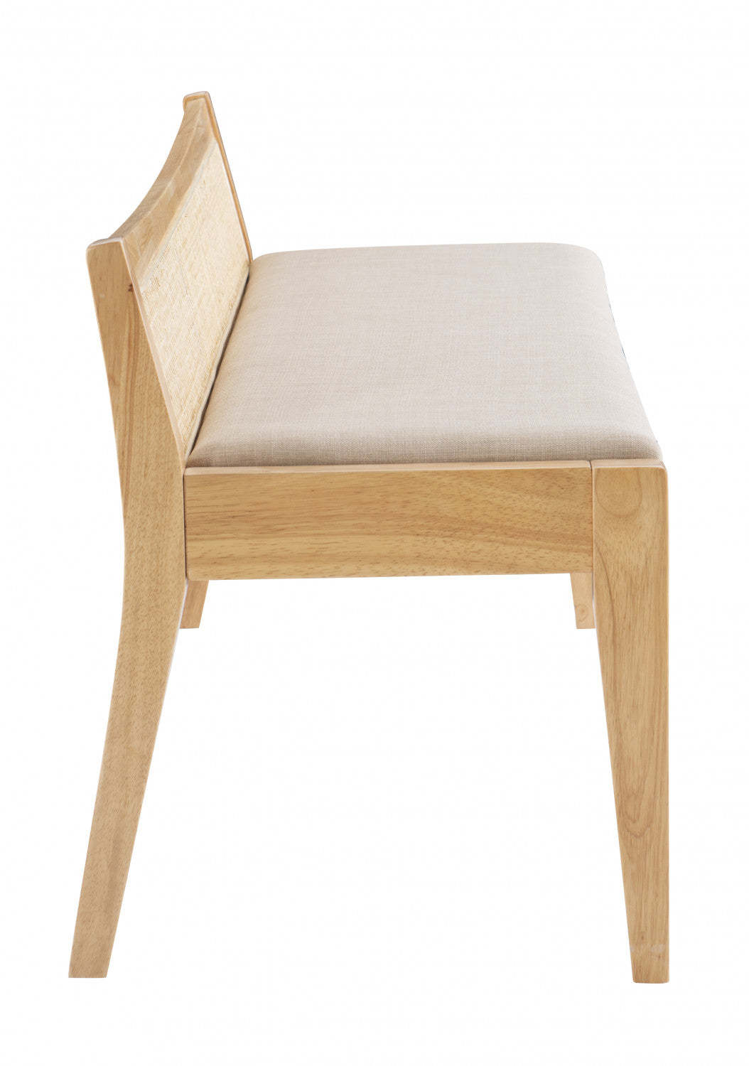 Banc Bauer en tissu et cannage - Naturel|Banc Bauer en tissu et en cannage - naturel