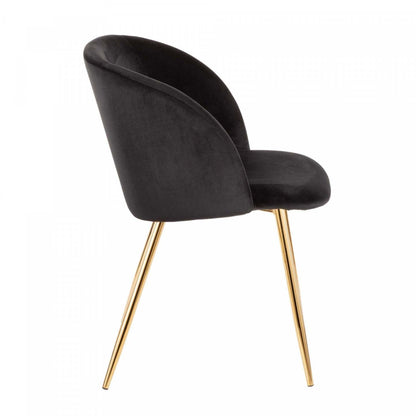 LumiSource Fran Black Velvet Contemporary Dining Chair - Set of 2|Chaise de salle à manger contemporaine Fran en velours noir - ensemble de 2