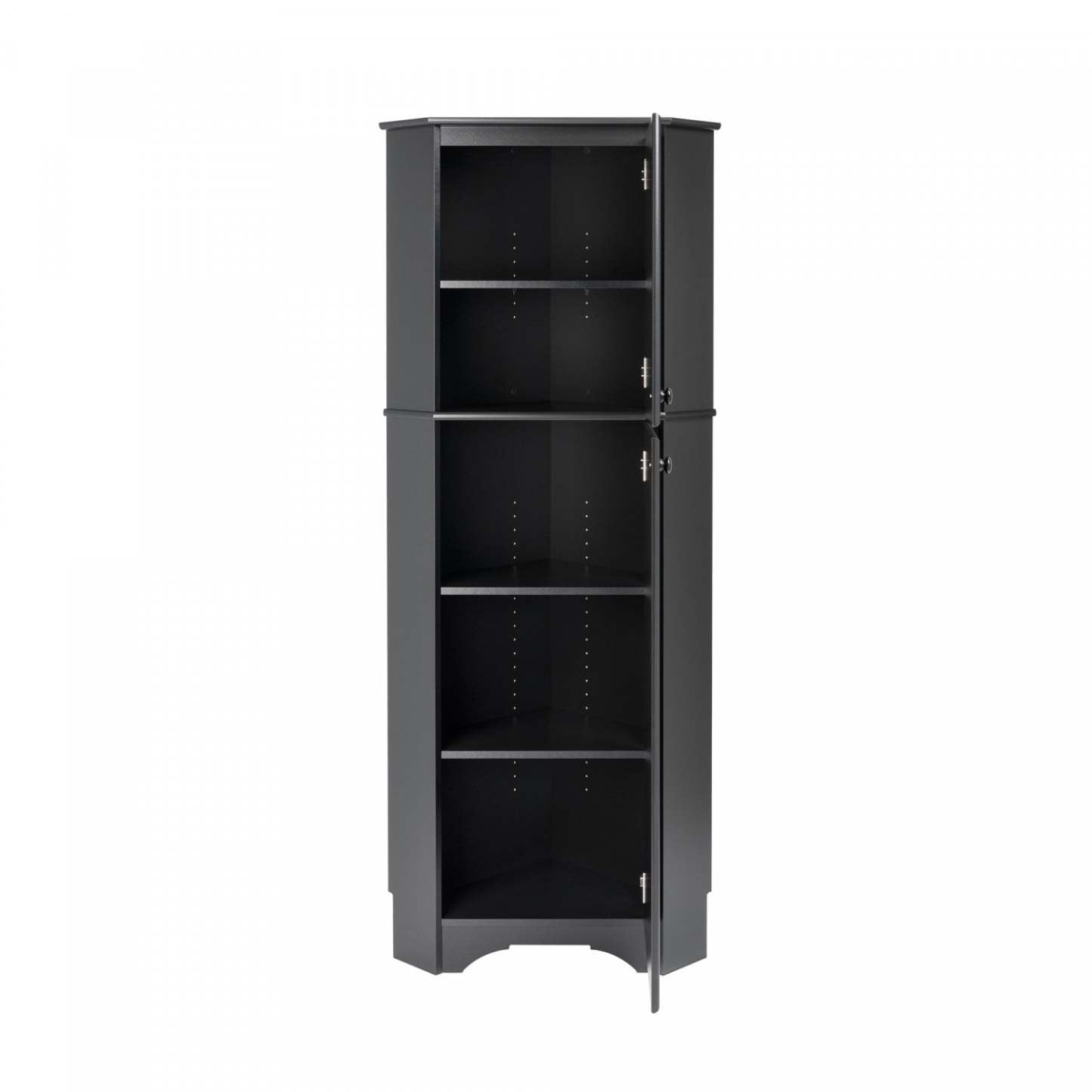 Elite Tall 2-Door Corner Storage Cabinet - Noir|Armoire de rangement haute en coin Elite à 2 portes - noire