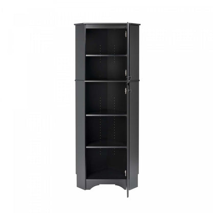 Elite Tall 2-Door Corner Storage Cabinet - Noir|Armoire de rangement haute en coin Elite à 2 portes - noire