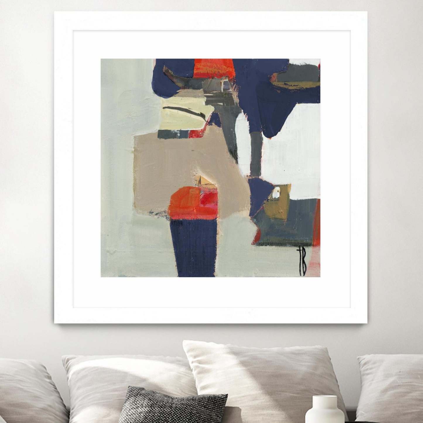 Orange Crush V9 Matted and Framed White 30x30 Wall Art|Œuvre d'art murale encadrée blanche et mate « Orange Crush V9 » 30 x 30