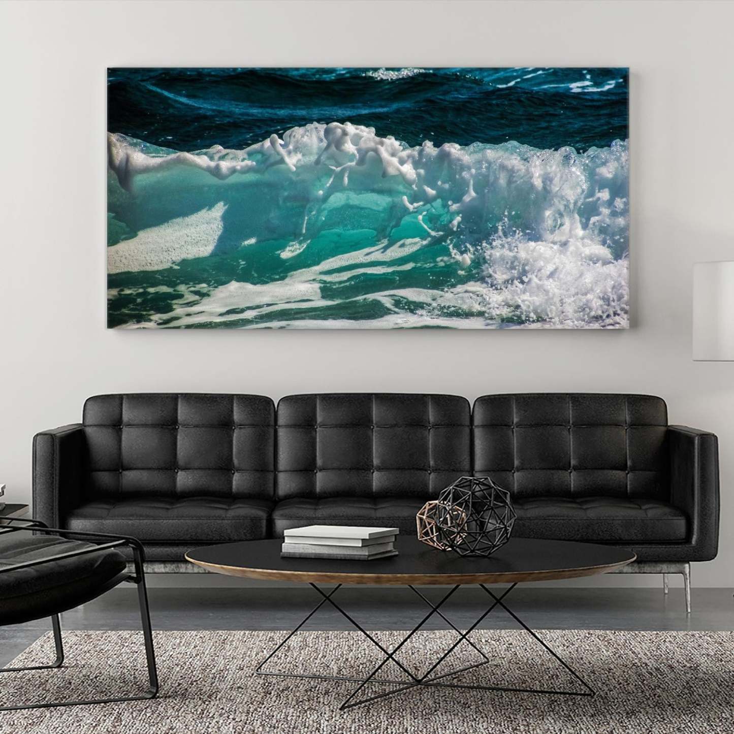 Œuvre d'art murale géante « Vagues brisées » 72 x 36