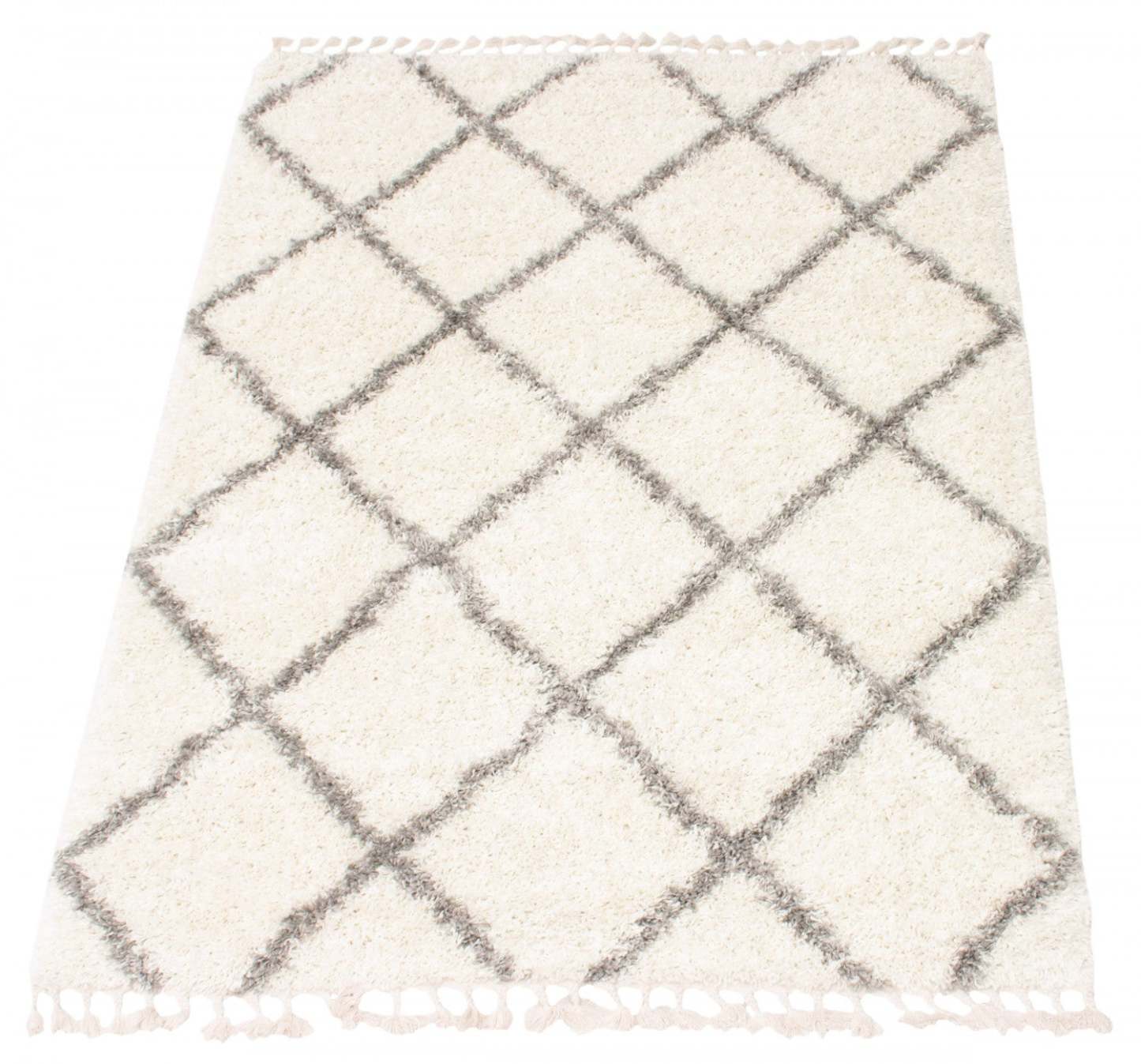 Carpette à poil long Helma Diamond crème 3 pi 11 po x 5 pi 11 po|D86F75LO