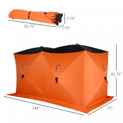Outsunny Tente de pêche sur glace pour 8 personnes, tente de pêche sur glace portable avec fenêtres de ventilation et|Outsunny 8-person Pop-up Ice Fishing Shelter, Tente de pêche sur glace portable avec fenêtres de ventilation et