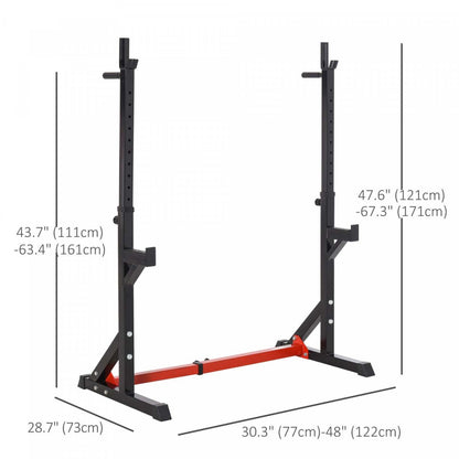 Soozier Support de Squat et Banc de Musculation réglable en Hauteur et en Base en Acier|Soozier Paire de Supports pour Haltères et Bancs de Musculation, en Acier, réglables en Hauteur et en Base