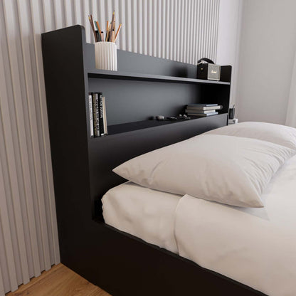 Nordika Hunter Queen Bookcase Headboard - Black|Tête de lit bibliothèque Hunter Nordika - noire
