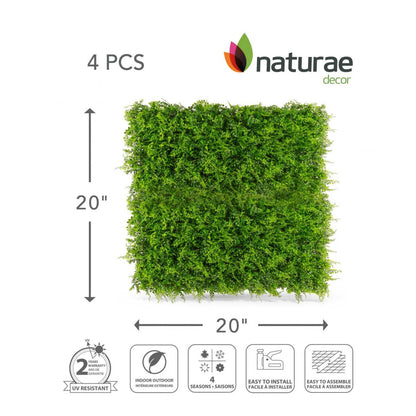 Panneau de feuillage 20 po x 20 po mélange de fougères artificielles 4 pièces | D10HDQ8M