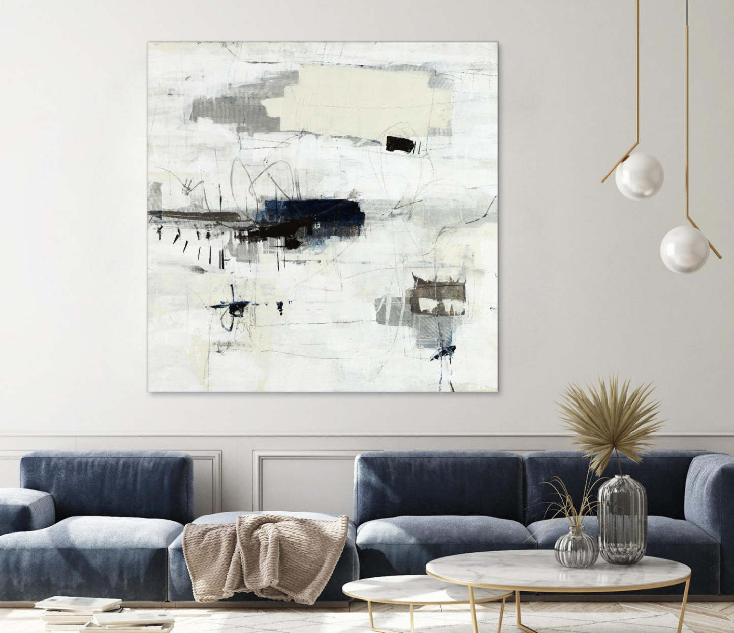 Œuvre d'art murale géante « Parting With Reality » 72 x 72