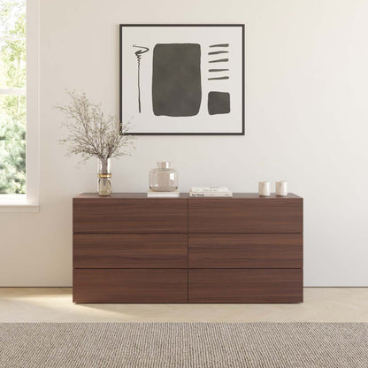 Nordika James 6-Drawer Dresser - Noyer|Commode James Nordika Nexera à 6 tiroirs - noyer