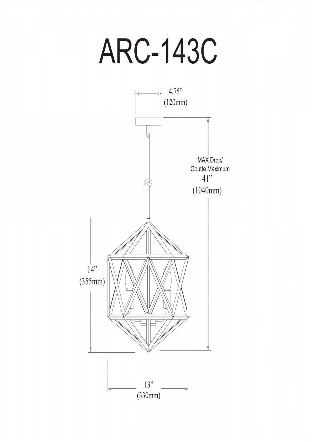 Dainolite Archello 3 Light Chandelier Matte White Vintage Bronze Accents Lamp|Lustre Archello de Dainolite à fini blanc mat avec touches bronze rétro et 3 ampoules