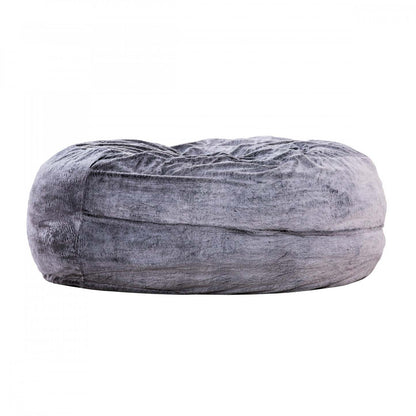 Sealy Bala Faux Fur High Density Foam Bean Bag Chair - Grey|Fauteuil poire Bala de Sealy en fausse fourrure avec mousse à haute densité - gris