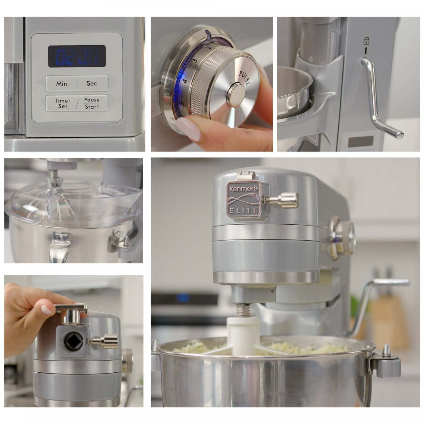 Kenmore Elite 600 W Bowl Lift Metallic Chrome Mixer - KKESM600M|Batteur sur socle Kenmore Elite de 600 W avec fonction lève-bol, chrome métallique - KKESM600M