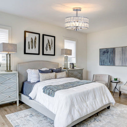 Plafonniers semi-encastrés à 3 lumières en cristal pour salon et couloir