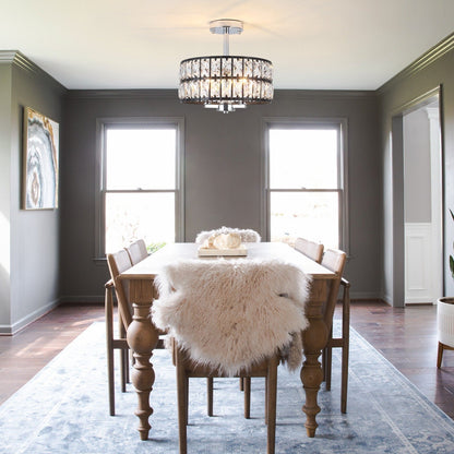 Plafonniers semi-encastrés à 3 lumières en cristal pour salon et couloir