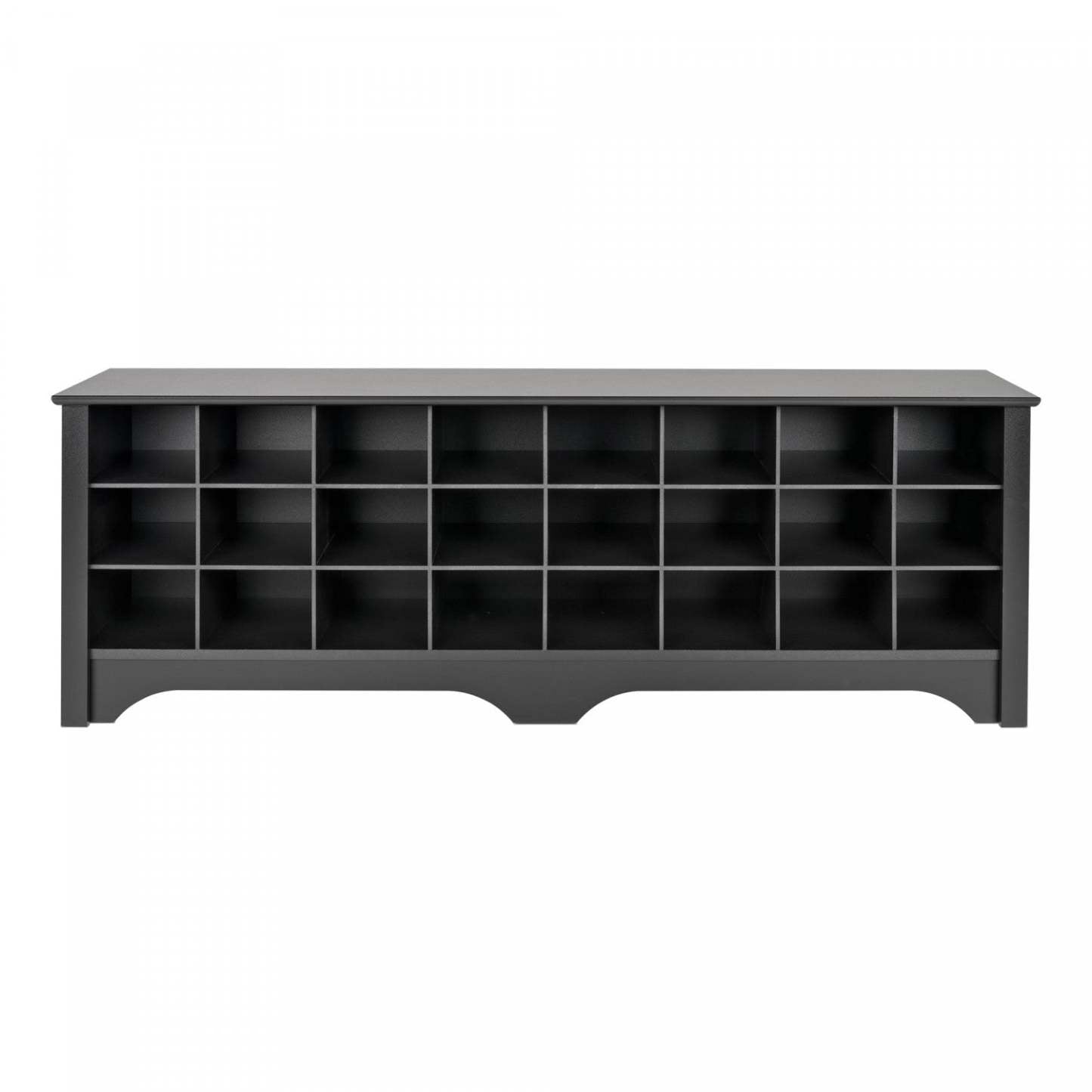 Twenty-Four Pair Shoe Storage Cubby Bench - Black|Banc à compartiments de rangement pour 24 paires de chaussures - noir