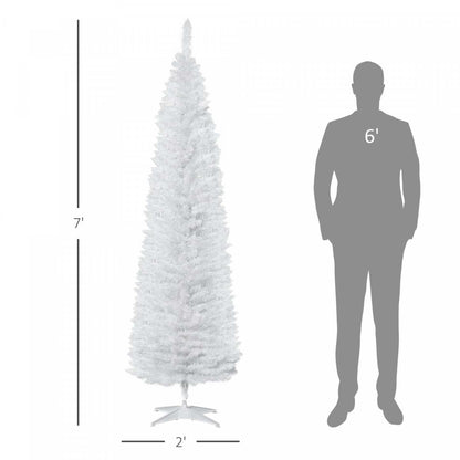 Homcom Arbre De Noël Artificiel Crayon De 7 Pieds Avec Branches Réalistes|Homcom Arbre De Noël Artificiel Mince De 7 Pieds 499 Branches