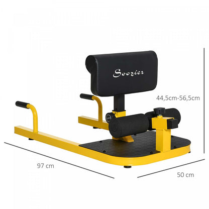Soozier Machine à Squat réglable avec Barres de Pompes, Machine à Squat Sissy Multifonction Profonde pour Exercices de Jambes