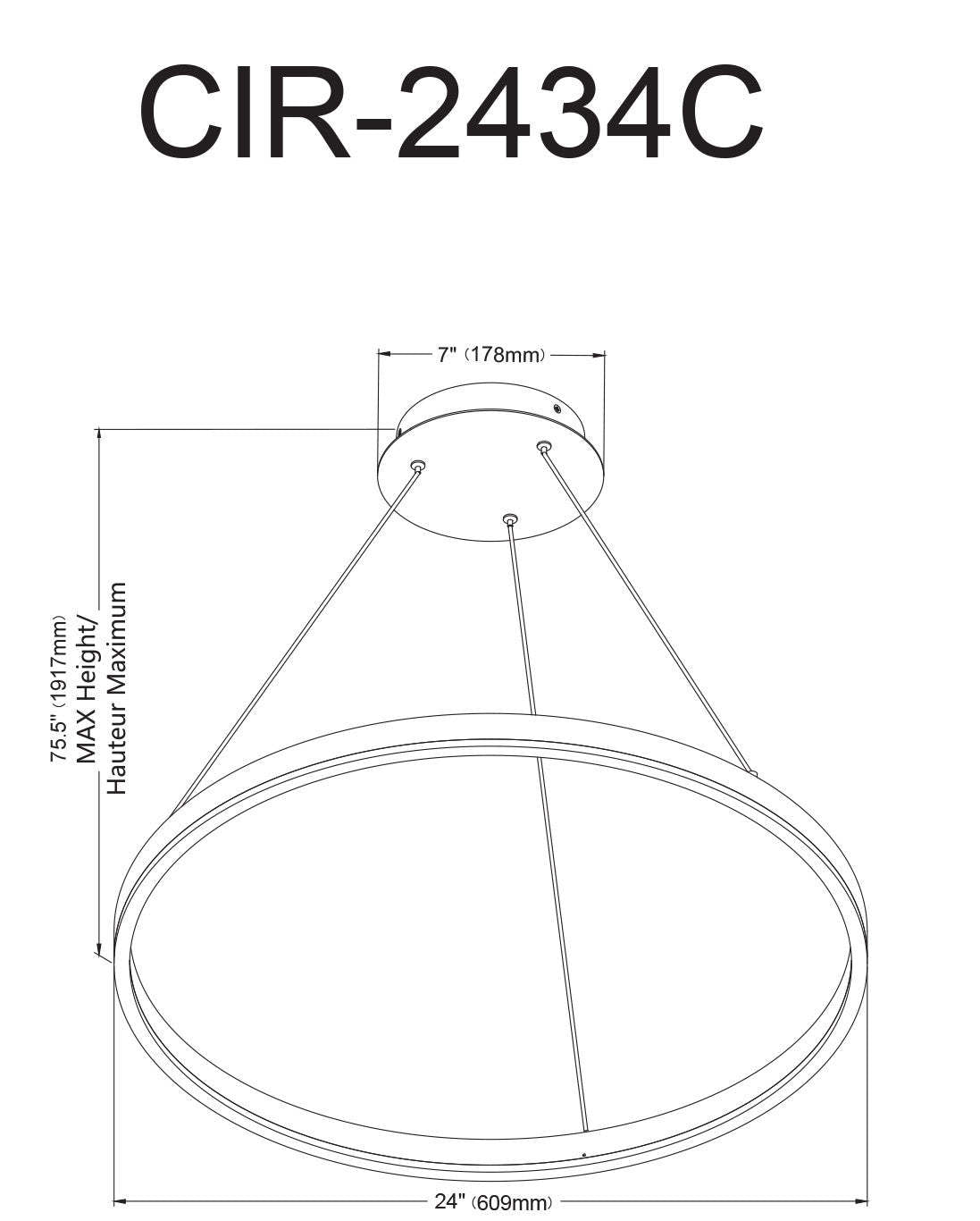 Dainolite Circulo Chandelier 34w Finition Laiton Vieilli Lampe Diffuseur Acrylique Blanc|Lustre Circulo de Dainolite en acrylique blanc qui diffuse la lumière, avec fini laiton vieilli et ampoule de 34 W