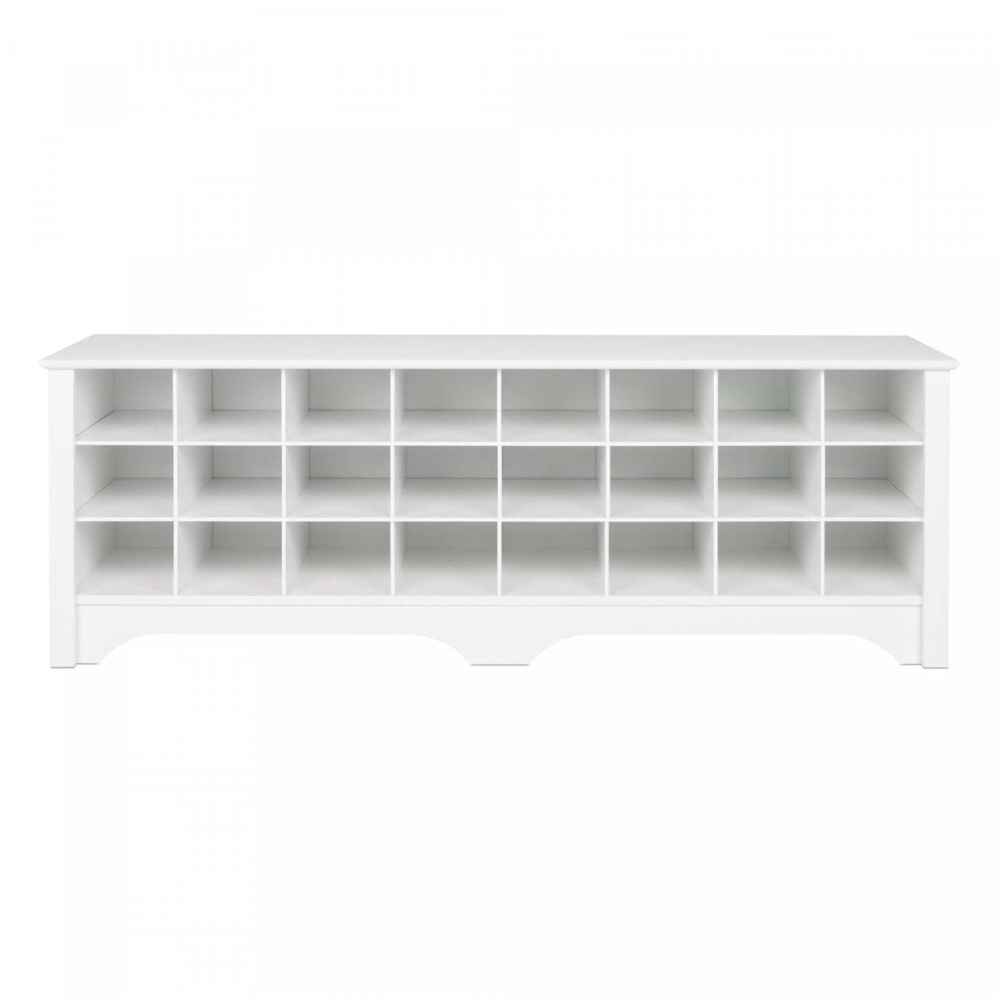 Twenty-Four Pair Shoe Storage Cubby Bench - White|Banc à compartiments de rangement pour 24 paires de chaussures - blanc