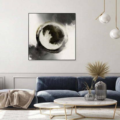 Smokey Circumference Canvas Framed Black 20x20 Wall Art|Œuvre d'art murale sur toile encadrée noire « Smokey Circumference » 20 x 20