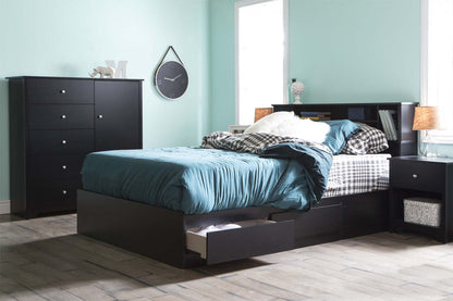 Commode à porte Vito avec 5 tiroirs - Noir pur | Vito Commode A Porte 5 Tiroirs - Noir Solide