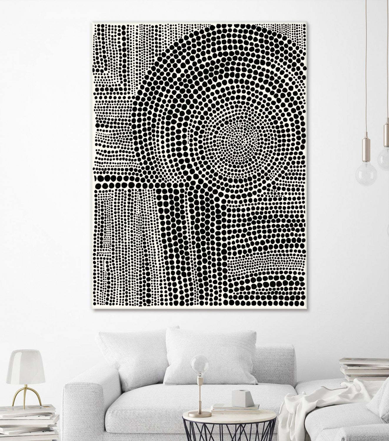 Œuvre d'art murale géante « Clustered Dots B » 72 x 54