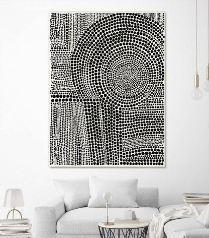 Œuvre d'art murale géante « Clustered Dots B » 72 x 54