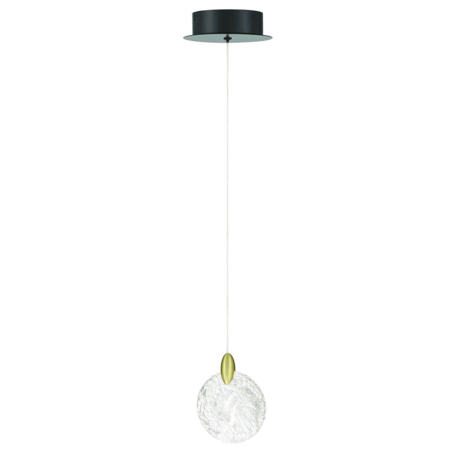 Snowflake 1 Light Integrated Led Pendant, Satin Brass Lamp | Suspension A 1 lampe A Del Integrees Snowflake, Laiton Satine