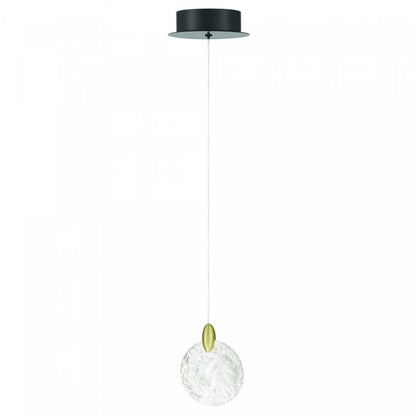 Snowflake 1 Light Integrated Led Pendant, Satin Brass Lamp | Suspension A 1 lampe A Del Integrees Snowflake, Laiton Satine