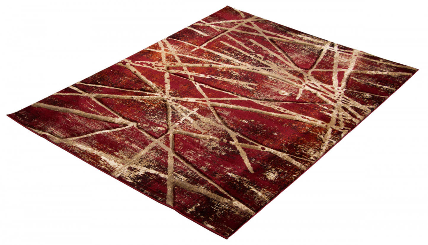 Carpette Cherokee rouge - 5 pi 3 po x 7 pi 3 po