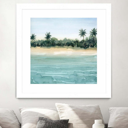 Paradis Ii Matted and Framed White 36x36 Wall Art|Œuvre d'art murale encadrée blanche et mate « Paradis Ii » 36 x 36