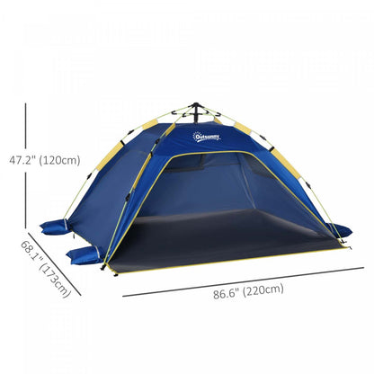 Outsunny 1-2 Personne Pop Up Tente, Abri De Soleil Exterieur, Bleu Fonce