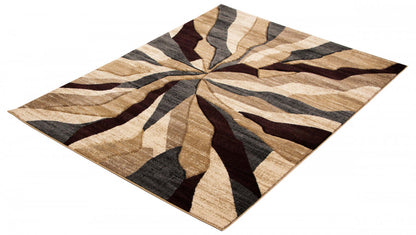 Tapis Mayoree Brun, Beige &amp; Noir - 5'3 X 7'3 |Tapis Mayoree brun, beige et noir - 5 pi 3 po x 7 pi 3 po