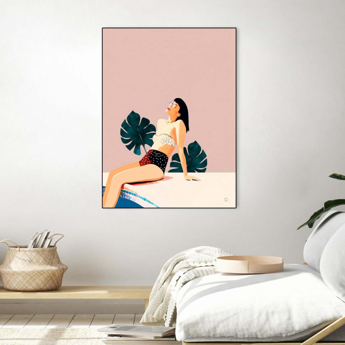 Œuvre d'art murale sur toile encadrée noire « Dimanche » 24 x 32