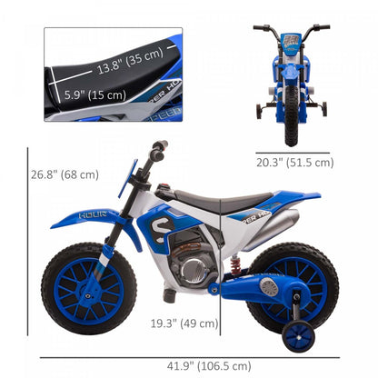 Aosom Moto Enfant Moto Tout Terrain Électrique À Batterie Avec Chargeur 12v, Formation|Aosom Moto Électrique Avec Roues Stabilisatrices Amovibles Scooter Électrique Pour Enfants 3-5 Ans B