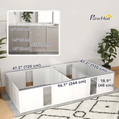 Pawhut Boîte De Mise Bas Pour Chiens Et Chiots, Enclos De Mise Bas Pour Chien, Intérieur Avec Portes