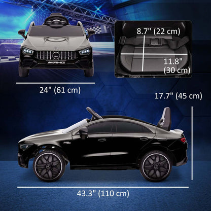 Qaba Mercedes-amg Cla 45 Voiture Électrique 12 V Sous Licence Pour Enfants Alimentée Par Batterie Av