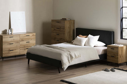 Commode 5 tiroirs Musano - Chêne Nordik|Commode verticale Musano à 5 tiroirs - chêne nordique