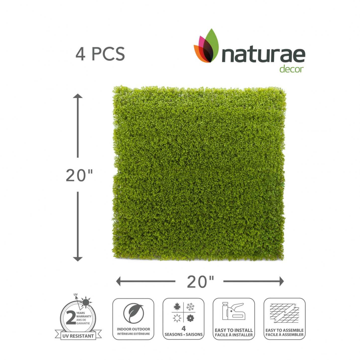 Cèdre artificiel 20x 20 panneau de feuillage 4 pièces | Panneau de feuillage 20 po x 20 po cèdre artificiel 4 pièces | D10H8T6K