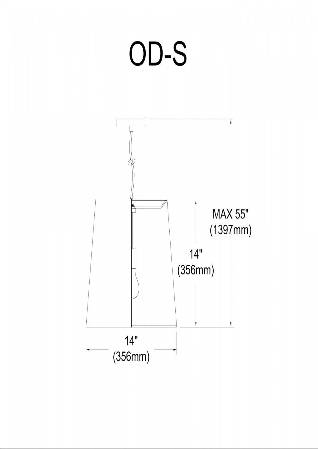 Dainolite Oversize Drum 1 Light Pendant Small White/Gold Shade Lamp|Petit luminaire suspendu de Dainolite avec très grand abat-jour cylindrique blanc et doré, et 1 ampoule