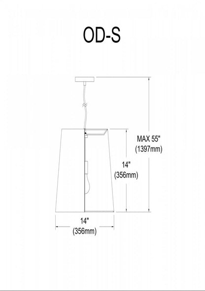 Dainolite Oversize Drum 1 Light Pendant Small White/Gold Shade Lamp|Petit luminaire suspendu de Dainolite avec très grand abat-jour cylindrique blanc et doré, et 1 ampoule