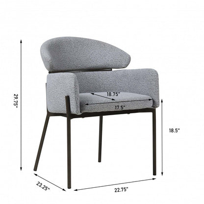 Fanny Chaises De Salle À Manger Modernes, Lot De 2, Assise Tapissée En Tissu Avec Structure Métallique, Gris