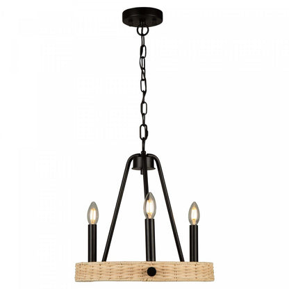 Perris Lustre noir à 3 lumières | Lustre Perris noir à 3 ampoules | D06H7AS8