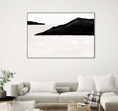 Black Mountains Canvas Framed Black 36x24 Wall Art|Œuvre d'art murale sur toile encadrée noire « Black Mountains » 36 x 24