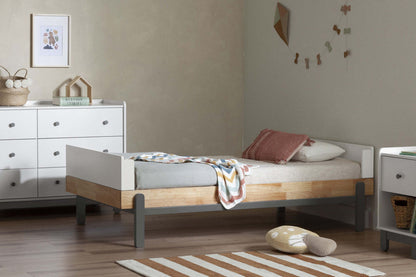 Lit simple Bebble - Gris naturel | Lit simple Bebble - naturel et gris